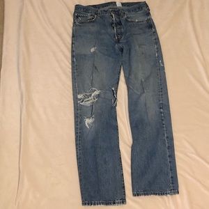 Distressed 34 x 32 501 Levi’s Straight Leg